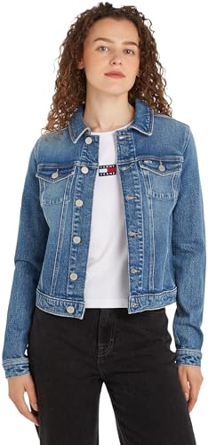 Tommy Jeans Damen Jeansjacke Skinny FIt, Blau (Denim Medium), XXS von Tommy Jeans