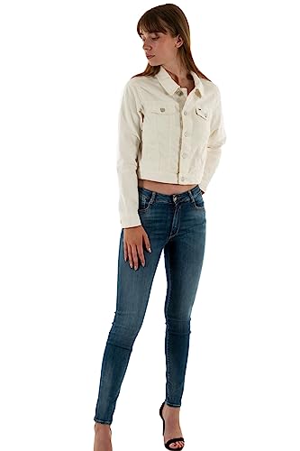 Tommy Jeans Damen Jeansjacke TJW POP Cord Izzie SLM Jacket Ancient White Weiss - XL von Tommy Jeans