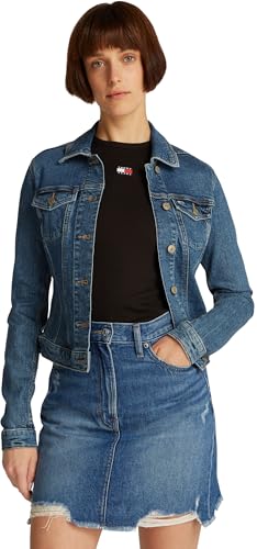Tommy Jeans Damen Jeansjacke Vivianne Skinny Fit, Blau (Denim Medium), XL von Tommy Jeans