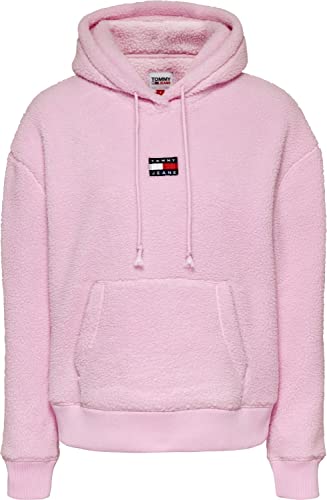 Tommy Jeans Damen Kapuzenpullover TJW Center Badge Fleece Hoodie French Orchid rosa - S von Tommy Jeans