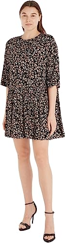 Tommy Jeans Damen Kleid A Line Floral Elegant, Mehrfarbig (Floral Aop), M von Tommy Jeans