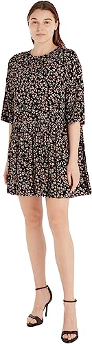 Tommy Jeans Damen Kleid A Line Floral Elegant, Mehrfarbig (Floral Aop), XS von Tommy Jeans