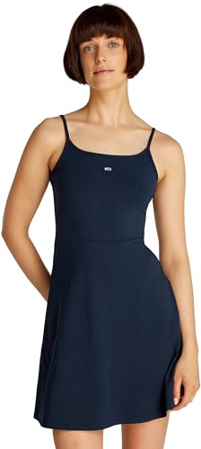 Tommy Jeans Damen Kleid Essential Strap Flare schmale Träger, Blau (Dark Night Navy), M von Tommy Jeans