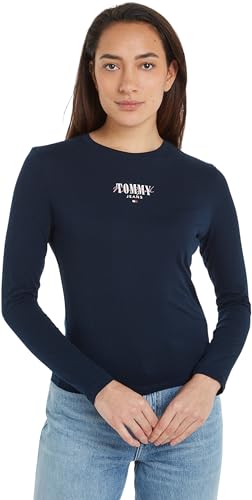 Tommy Jeans Damen Langarmshirt Basic, Blau (Dark Night Navy), L von Tommy Jeans