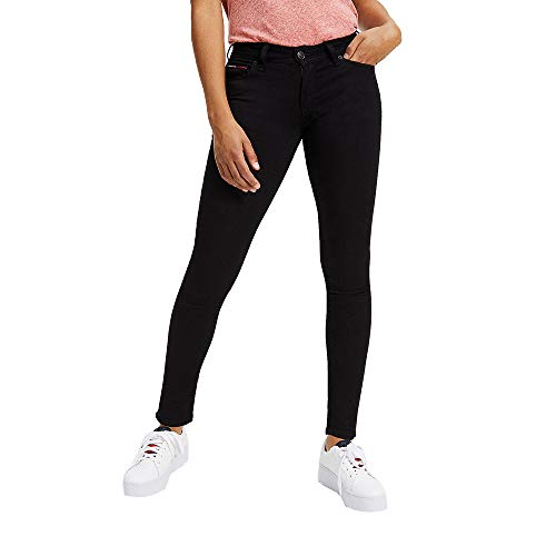 Tommy Jeans Damen MID RISE SKINNY NORA DNBST Skinny Jeanshose, Schwarz (DANA BLACK Stretch 945), W29/L34 von Tommy Jeans