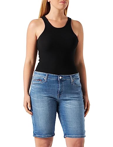 Tommy Jeans Damen MR DNM Bermuda BF0231 Hose, Denim Medium, 26W (Regular) von Tommy Jeans