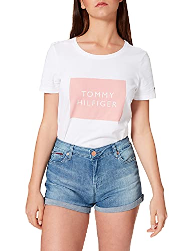 Tommy Jeans Damen MR Denim TMBS Jeans-Shorts, Tess Mb STR, W27 von Tommy Jeans