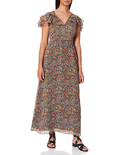 Tommy Jeans Damen Maxi Kurzarm Kleid Braun (Ditsy Flower 901) Large von Tommy Jeans