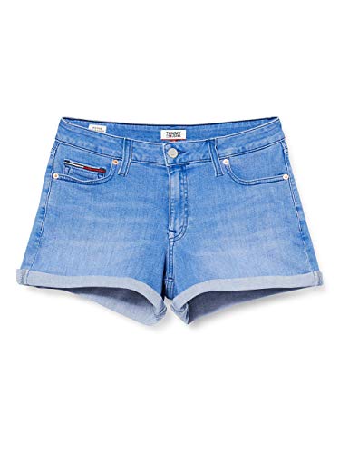 Tommy Jeans Damen Mid Rise Denim Alx Short, Alex Lt Bl STR, One Size (Herstellergröße: NI24) von Tommy Jeans