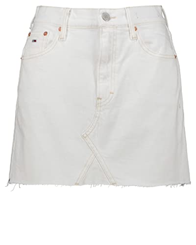 Tommy Jeans Damen Mnirock Izzie Mini Denim Skirt Weiss (10) 28 von Tommy Jeans