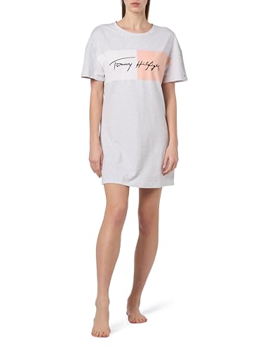 Tommy Jeans Damen Nachthemd Oversize Nightdress Baumwolle mit Stretch, Grau (Ice Grey Heather), M von Tommy Jeans