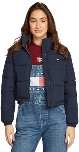 Tommy Jeans Damen Pufferjacke Cropped Essential Puffer Kurz, Blau (Dark Night Navy), M von Tommy Jeans