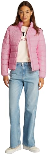 Tommy Jeans Damen Pufferjacke Essential Tape Hochglanz, Rosa (Pink Sugar), L von Tommy Jeans