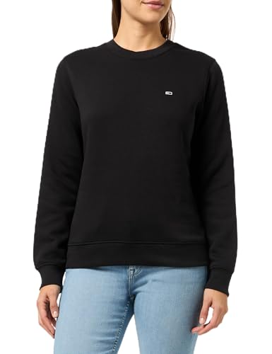 Tommy Jeans Damen Pullover Crew Neck Rundhalsausschnitt, Schwarz (Black), XS von Tommy Jeans