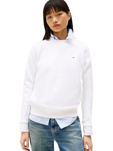 Tommy Jeans Damen Pullover Crew Neck Rundhalsausschnitt, Weiß (White), XL von Tommy Jeans