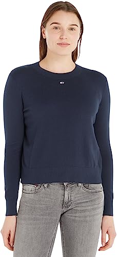 Tommy Jeans Damen Pullover Essential Crew Neck Strickpullover, Blau (Twilight Navy), XS von Tommy Jeans