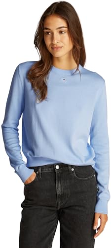Tommy Jeans Damen Pullover Essential Crew aus Baumwolle, Blau (Sweet Blue), S von Tommy Jeans