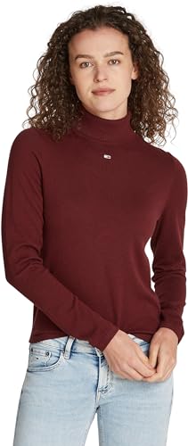 Tommy Jeans Damen Pullover Essential Turtle Neck Rollkragenpullover, Rot (Deep Rouge), XXL von Tommy Jeans