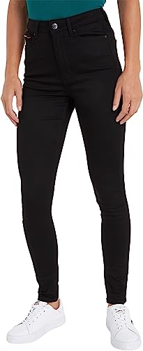 Tommy Jeans Damen Jeans Sylvia High Waist, Schwarz (Staten Black Stretch), 24W / 34L von Tommy Jeans