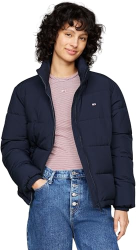 Tommy Jeans Damen Steppjacke Essential Puffer mit Kragen, Blau (Dark Night Navy), XXL von Tommy Jeans