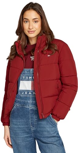 Tommy Jeans Damen Steppjacke Essential Puffer mit Kragen, Rot (Regatta Red), XL von Tommy Jeans