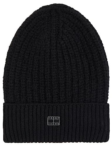 Tommy Jeans Damen Strickmütze Cosy Wintermütze, Schwarz (Black), Onesize von Tommy Hilfiger