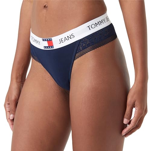 Tommy Jeans Damen String Heritage Thong Tanga, Blau (Dark Night Navy), L von Tommy Jeans