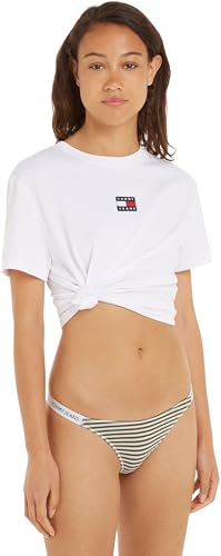 Tommy Jeans Damen String High Leg Thong Print Tanga, Mehrfarbig (Tj Skinny Stripe), 3XL von Tommy Jeans
