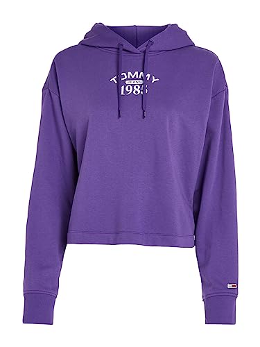 Tommy Jeans Damen Sweatshirt TJW RLX Essential Logo 2 Hoodie Purple - M von Tommy Jeans