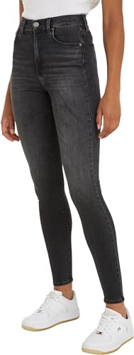 Tommy Jeans Damen Jeans Hose Sylvia Skinny Fit, Blau (Denim Black), 27W/28L von Tommy Jeans