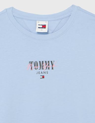Tommy Jeans Damen T-Shirt Kurzarm Slim Rundhalsausschnitt, Blau (Moderate Blue), 6XL von Tommy Jeans