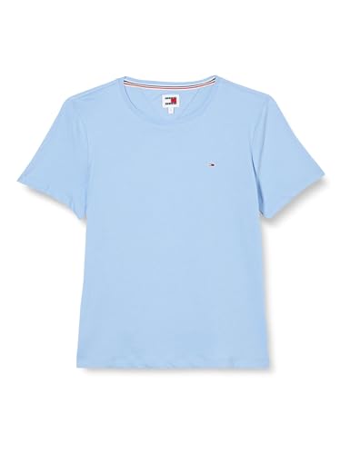 Tommy Jeans Damen T-Shirt Kurzarm TJW Soft Rundhalsausschnitt, Blau (Moderate Blue), L von Tommy Jeans