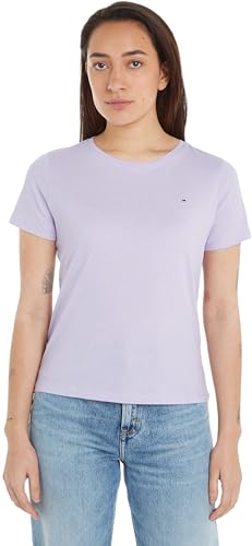 Tommy Jeans Damen T-Shirt Kurzarm TJW Soft Rundhalsausschnitt, Violett (Lavender Flower), L von Tommy Jeans