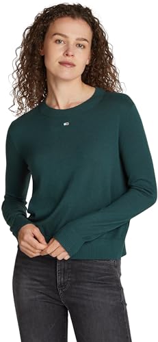 Tommy Jeans Damen Pullover Essential Crew Neck Rundhalsausschnitt, Deep Seawater (Blau), XL von Tommy Jeans