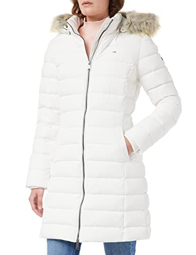 Tommy Jeans Damen Daunenmantel Essential Winter, Weiß (White), XXS von Tommy Jeans