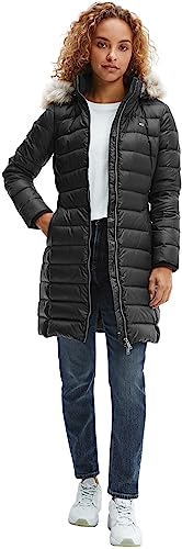 Tommy Jeans Damen Daunenmantel Essential Winter, Schwarz (Black), XS von Tommy Hilfiger