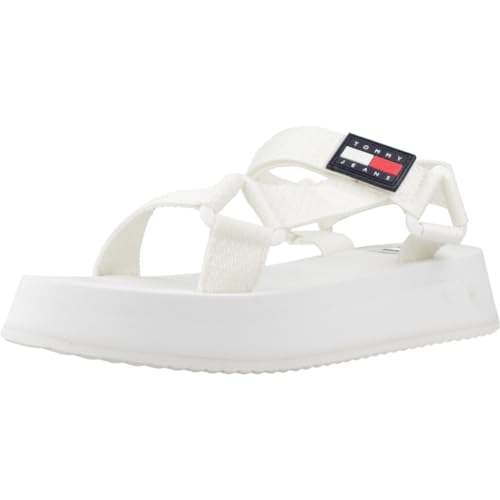 Tommy Jeans Damen Sandalen Eva Sommer, Weiß (Ecru), 38 von Tommy Jeans