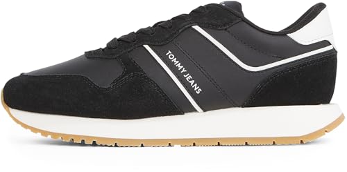 Tommy Jeans Damen Runner Sneaker Eva Retro aus Wildleder, Schwarz (Black), 38 von Tommy Jeans