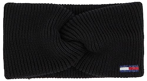 Tommy Jeans Damen TJW Flag Headband AW0AW15475 Gestrickte Mütze, Schwarz, OS von Tommy Jeans