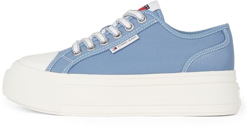 Tommy Jeans Damen Flatform Sneaker Foxing Low Top, Blau (Clear Water), 41 von Tommy Jeans
