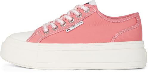 Tommy Jeans Damen Flatform Sneaker Foxing Low Top, Rosa (Preppy Pink), 42 von Tommy Jeans