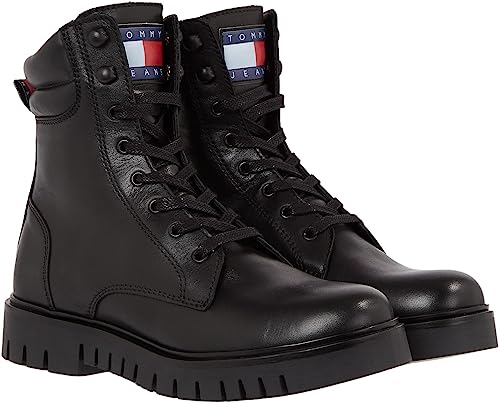 Tommy Jeans Damen TJW LACE UP Boot EN0EN02314 Mittelhohe Stiefel, Schwarz, 37 EU von Tommy Jeans