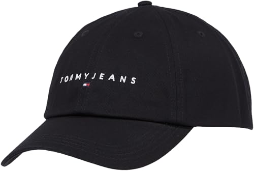 Tommy Jeans Damen TJW LINEAR LOGO 6 PANEL CAP AW0AW16868, Black (Black), OS von Tommy Jeans