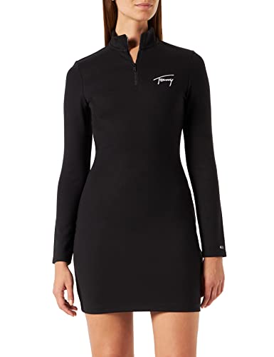 Tommy Jeans Damen TJW LS Signature Dress DW0DW14386 Bodycon Kleider, Schwarz, M von Tommy Jeans