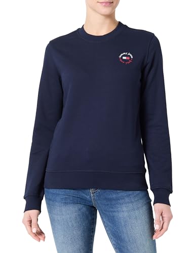 Tommy Jeans Damen Tjw Reg Essential Logo 2 Crew Dw0Dw20639 Pullover-Sweatshirt, Blue (Dark Night Navy), S von Tommy Jeans
