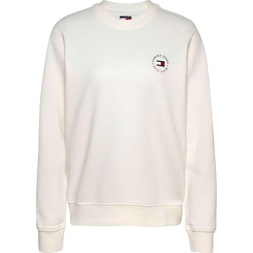 Tommy Jeans Damen Tjw Reg Essential Logo 2 Crew Dw0Dw20639 Pullover-Sweatshirt, White (Ecru), M von Tommy Jeans