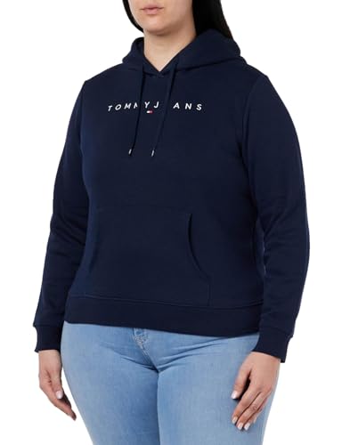 Tommy Jeans Damen TJW REG LINEAR HOODIE DW0DW17324, Blue (Dark Night Navy), L von Tommy Jeans