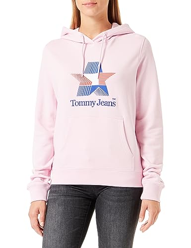 Tommy Jeans Damen TJW REG TJ Star DW0DW17690 Hoodies, Rosa, M von Tommy Jeans