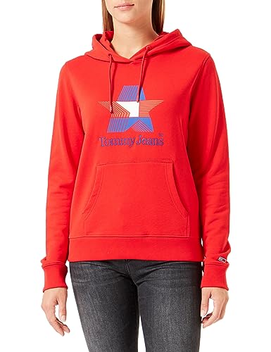 Tommy Jeans Damen TJW REG TJ Star DW0DW17690 Hoodies, Rot, XL von Tommy Jeans