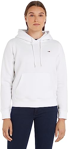 Tommy Jeans Damen Hoodie TJW Regular mit Kapuze, Weiß (White), XS von Tommy Hilfiger